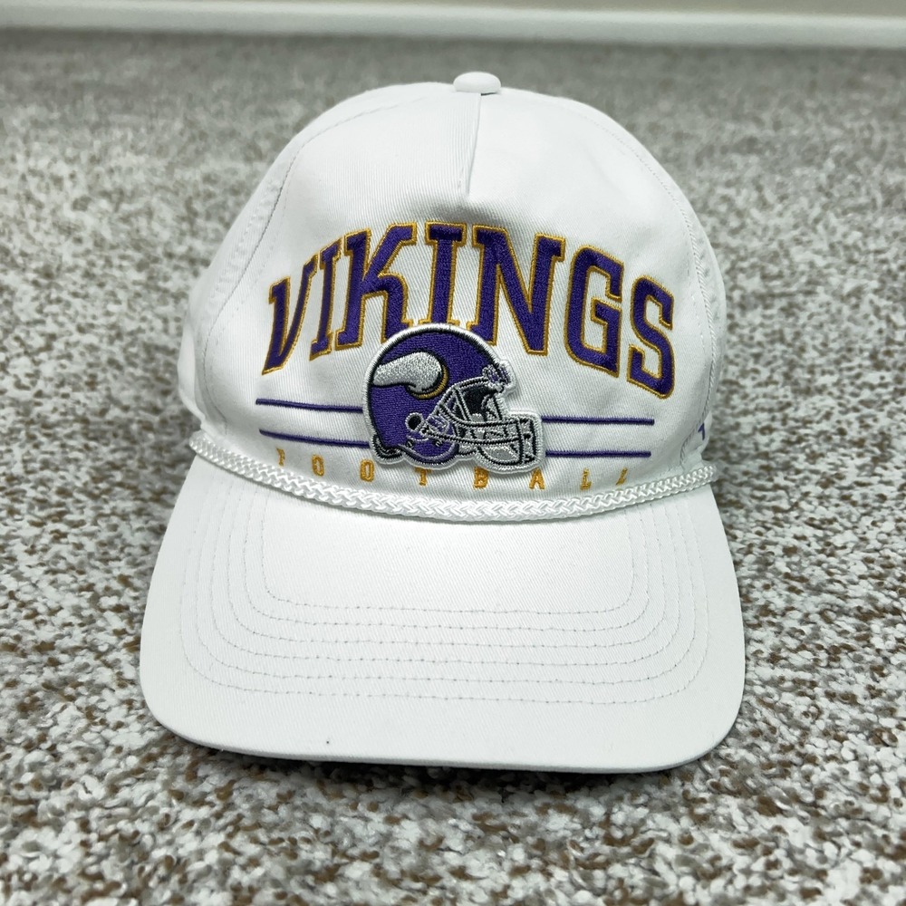 Minnesota Vikings Hat Cap Snap Back Mens One Size White NFL Football Helmet '47